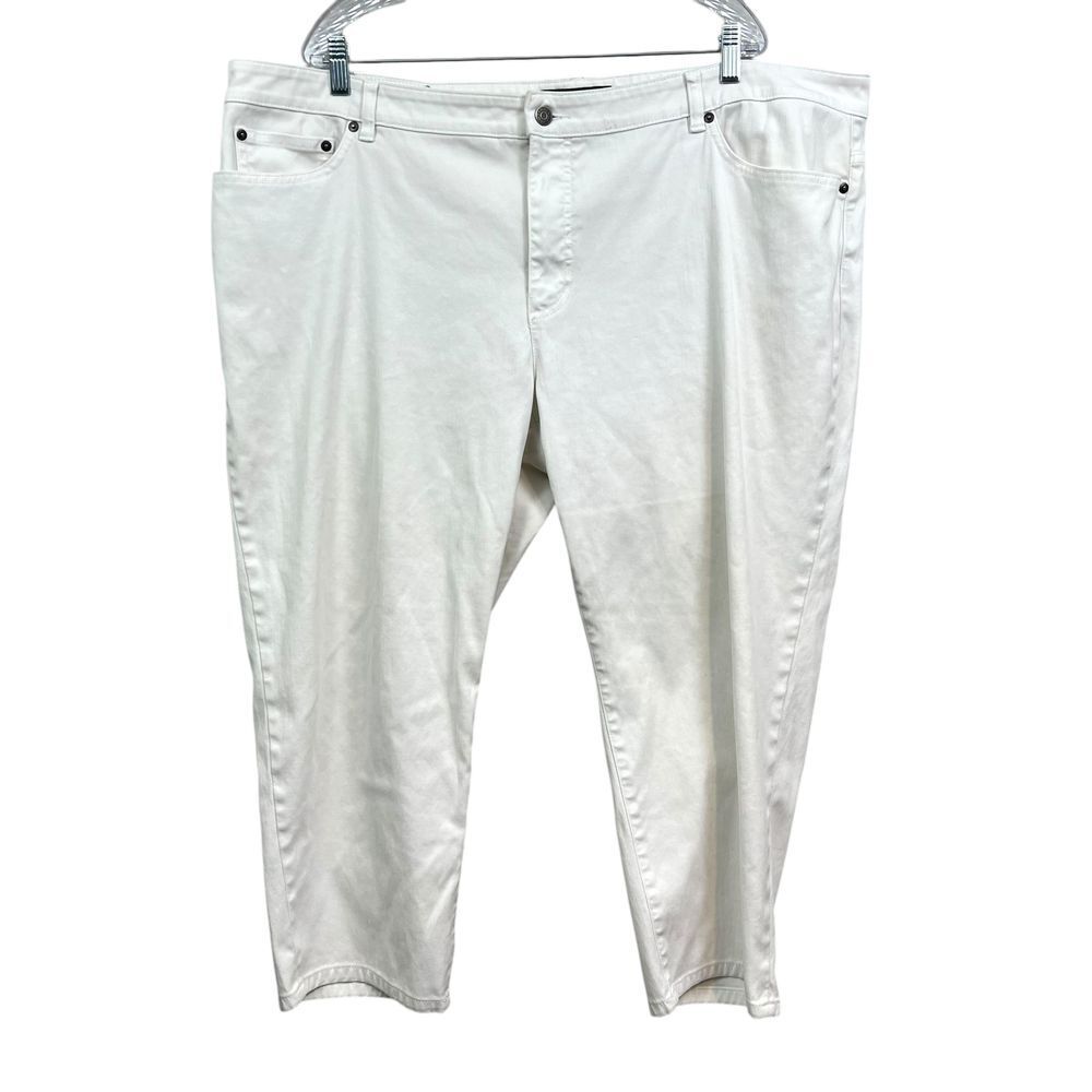 LRL Lauren Ralph Lauren Women Crop Jeans Classic Straight Leg White Plus Sz 22W*